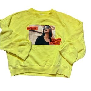 Mango Yellow Graphic Sweatshirt